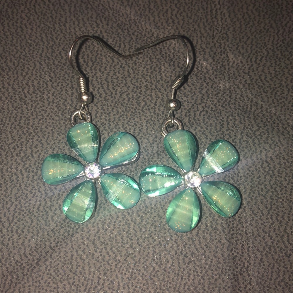 Blue flower earrings